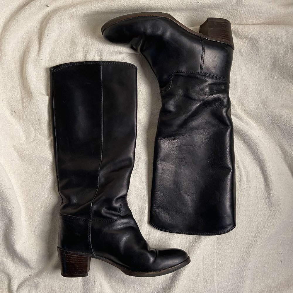 A.P.C. Tall Black Boots with 2" Heel